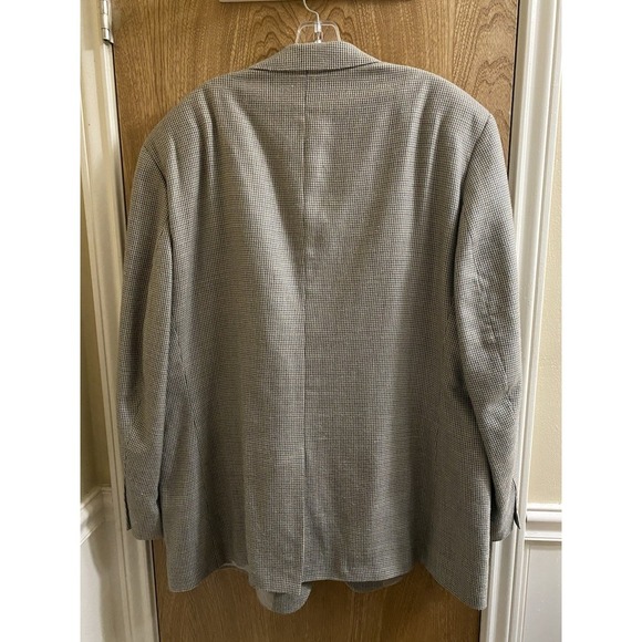 Vintage Alexander Julian Classics Blazer 48R Gray Herringbone Silk Wool Linen - Picture 2 of 16